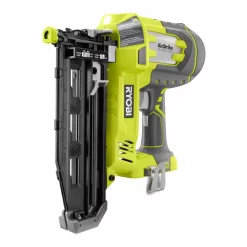 Nail Guns RYOBI 18-Volt ONE+ Lithium-Ion Cordless AirStrike 16-Gauge Cordless Straight Finish Nailer (Tool Only) With Sample Nails
