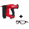 Nail Guns Milwaukee M18 FUEL 18-Volt 18-Gauge Lithium-Ion Brushless Cordless Gen II Brad Nailer And Clear Performance Safety Glasses