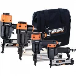 Nail Guns Freeman Pneumatic Finishing Nailer Combo Kit With Canvas Bag And Fasteners (4-Piece)