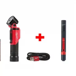 Handheld Flashlights Milwaukee 500 Lumens LED Pivoting Rechargeable Flashlight With 100 Lumens Aluminum Pen Light With Clip