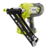 Nail Guns RYOBI 18-Volt ONE+ Lithium-Ion Cordless AirStrike 15-Gauge Angled Finish Nailer (Tool Only) With Sample Nails