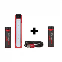 Handheld Spotlights Milwaukee 445 Lumens LED Rover Rechargeable Pocket Flood Light W/ Extra REDLITHIUM USB Battery