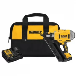 Nail Guns DEWALT 20-Volt MAX Lithium-Ion Cordless Brushless 2-Speed 30° Paper Collated Framing Nailer With 4Ah Battery And Charger