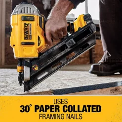 Nail Guns DEWALT 20-Volt MAX Lithium-Ion Cordless Brushless 2-Speed 30° Paper Collated Framing Nailer With 4Ah Battery And Charger -flashlights Shop unnamed file 169