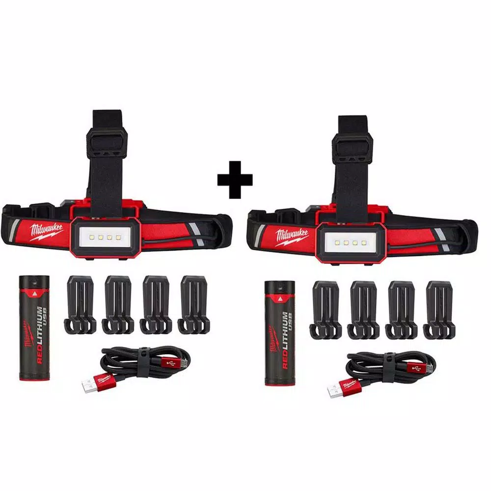 Headlamps Milwaukee 600 Lumens LED USB Rechargeable Low-Profile Hard Hat Headlamp (2-Pack) 1 Headlamps Milwaukee 600 Lumens LED USB Rechargeable Low-Profile Hard Hat Headlamp (2-Pack)