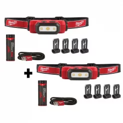 Headlamps Milwaukee 475 Lumens LED Rechargeable Hard Hat Headlamp (2-Pack)