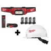Headlamps Milwaukee 475 Lumens LED Rechargeable Hard Hat Headlamp W/BOLT White Type 1 Class C Front Brim Vented Hard Hat