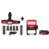 Headlamps Milwaukee 600 Lumens LED USB Rechargeable Low-Profile Hard Hat Headlamp And 550 Lumens Rechargeable Pivoting Flood Light (2-Pack)