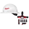 Headlamps Milwaukee 600 Lumens LED USB Rechargeable Low-Profile Hard Hat Headlamp With BOLT White Type 1 Class C Full Brim Vented Hard Hat