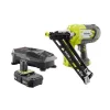 Nail Guns RYOBI 18-Volt ONE+ Lithium-Ion Cordless AirStrike 15-Gauge Angled Nailer Kit With ONE+ Lithium-Ion 2.0 Ah Battery And Charger