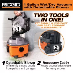 Wet & Dry Vacuums RIDGID 4 Gal. 6.0-Peak HP Wet Dry Vac With Detachable Blower -flashlights Shop unnamed file 2303