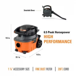 Wet & Dry Vacuums RIDGID 4 Gal. 6.0-Peak HP Wet Dry Vac With Detachable Blower -flashlights Shop unnamed file 2304