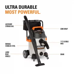 Wet & Dry Vacuums RIDGID 16 Gal. 6.5-Peak HP Stainless Steel Wet/Dry Shop Vac With Filter, 7 Ft. Hose, 10 Ft. Pro Hose And Accessories -flashlights Shop unnamed file 2505