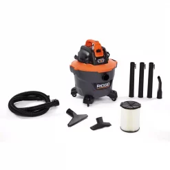 Wet & Dry Vacuums RIDGID 9 Gal. 18-Volt Cordless Wet/Dry Shop Vacuum (Tool Only) With Filter, Hose And Accessories