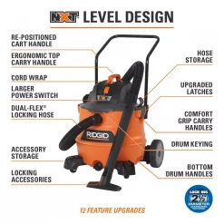 Wet & Dry Vacuums RIDGID 16 Gal. 6.5-Peak HP NXT Wet/Dry Shop Vacuum With Cart, Filter, Hose And Accessories -flashlights Shop unnamed file 2579