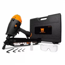 Nail Guns WEN 3-in-1 Pneumatic 21-Degree, 28-Degree And 34-Degree Framing Nailer With Carrying Case