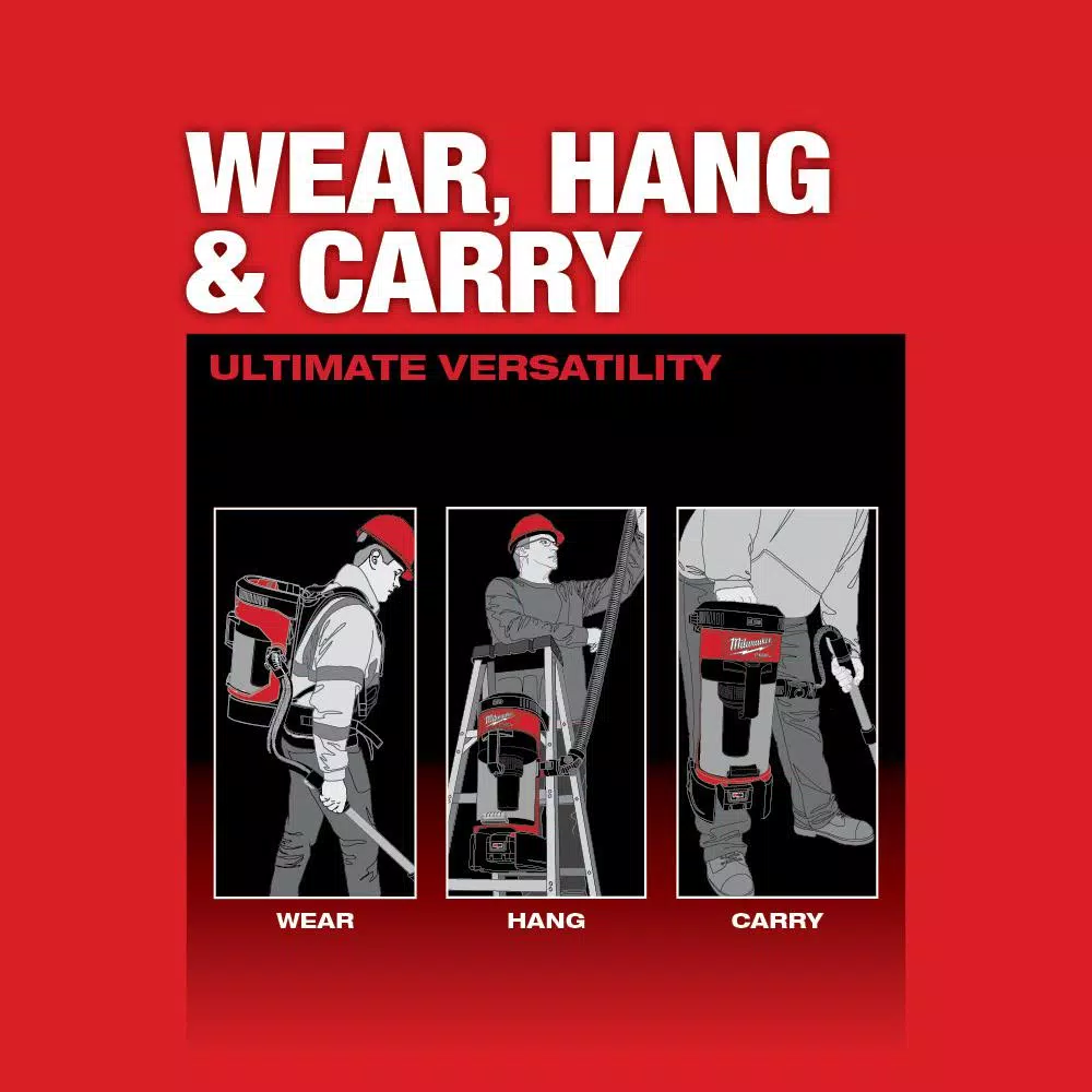 Wet & Dry Vacuums Milwaukee M18 FUEL 18-Volt Lithium-Ion Brushless 1 Gal. Cordless 3-in-1 Backpack Vacuum With Extra HEPA Filter 6 Wet & Dry Vacuums Milwaukee M18 FUEL 18-Volt Lithium-Ion Brushless 1 Gal. Cordless 3-in-1 Backpack Vacuum With Extra HEPA Filter - Image 6