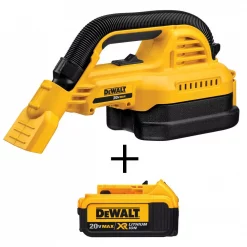 Wet & Dry Vacuums DEWALT 20-Volt 1/2 Gal. MAX Lithium-Ion Wet/Dry Portable Vacuum With Bonus 20-Volt MAX XR Li-Ion Premium Battery Pack 4.0 Ah