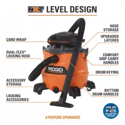 Wet & Dry Vacuums RIDGID 16 Gal. 6.5-Peak HP NXT Wet/Dry Shop Vacuum With Detachable Blower, Filter, Hose, Accessories And Gutter Cleaning Kit -flashlights Shop unnamed file 2918