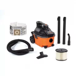 Wet & Dry Vacuums RIDGID 4 Gal. 5.0-Peak HP Portable Wet/Dry Shop Vacuum With Filter, Hose And Accessories