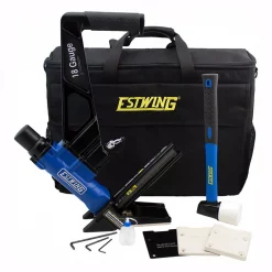 Nail Guns Estwing Pneumatic 18-Gauge L-Cleat Flooring Nailer With Fiberglass Mallet And Padded Bag